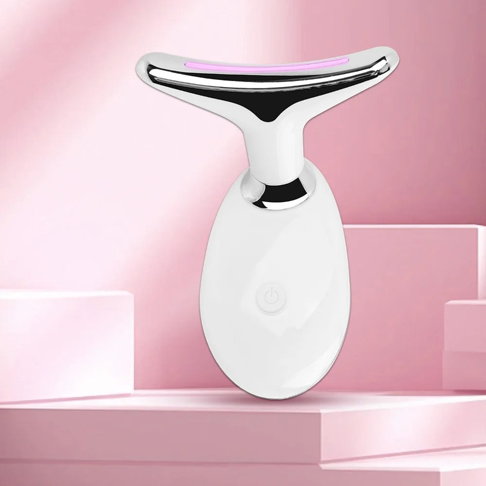 Appareil de beauté pour lifting du visage et du cou, appareil de massage facial EMS, thérapie par lumière LED, élimination du double menton, rajeunissement de la peau, raffermissement, anti-rides - SOLANIM